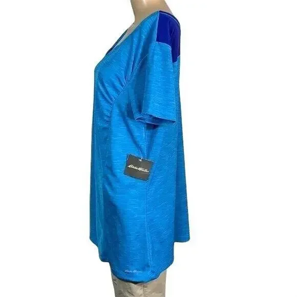 Eddie Bauer Womens T Shirt Traverse Knits Active Athletic Outdoor Blue 2XL - Picture 2 of 8